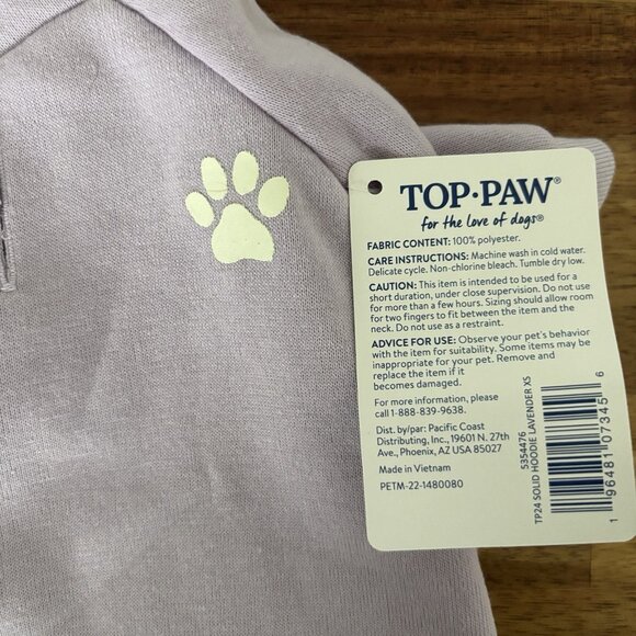 Top Paw Dog Hoodie Sweater Lavender Multicolor Outerwear Pet Size XXS. NWT - Picture 3 of 8